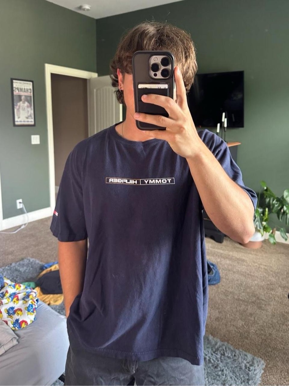 Tommy Hilfiger Navy Short Sleeve Logo Tee